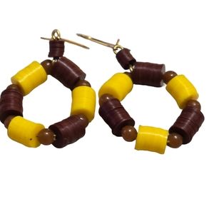 Vintage Handmade Beaded Dangle Earrings